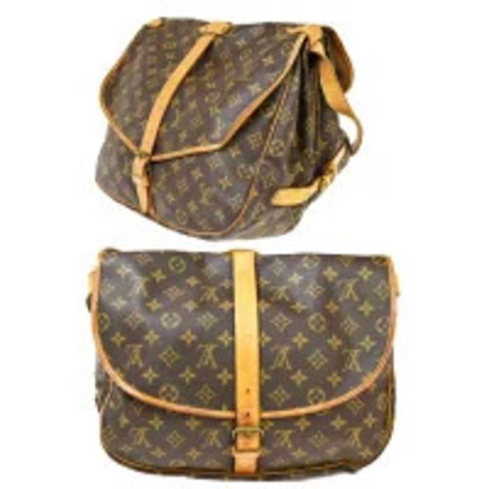 Louis Vuitton Bag Saumur Shoulder Leather Monogram Brown